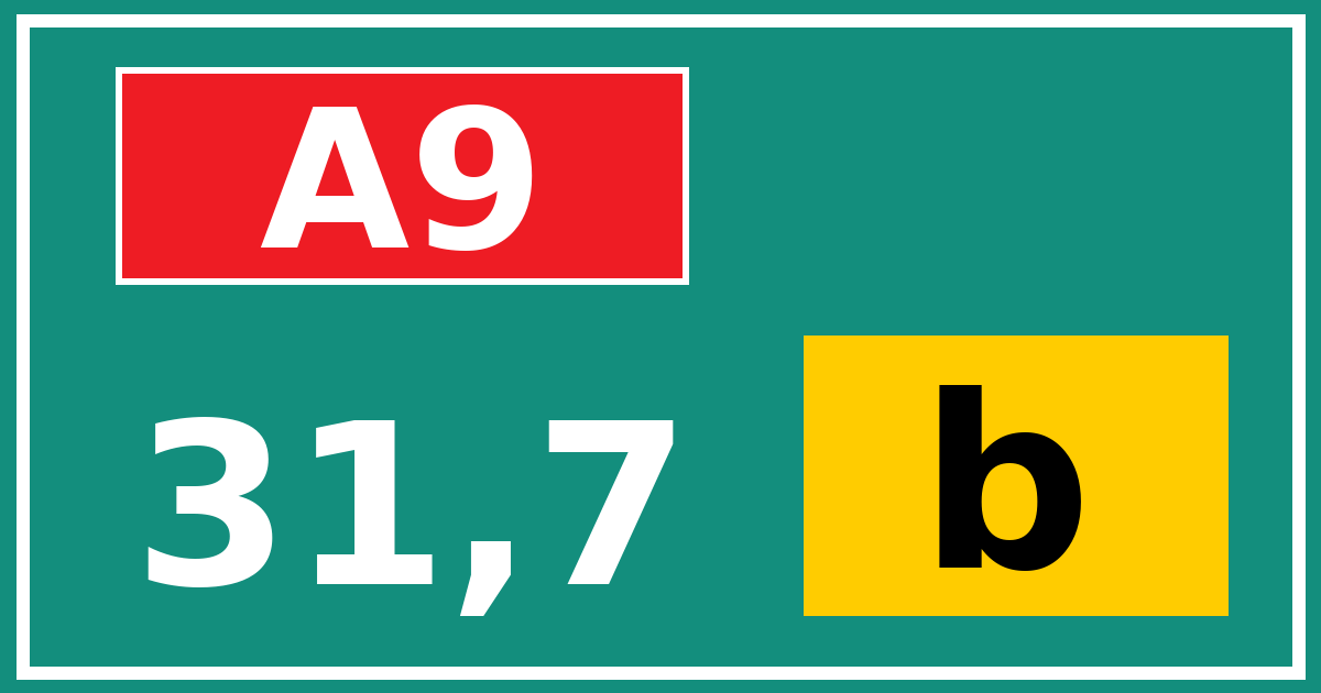 Hectometerbord A9 31,7 letter b