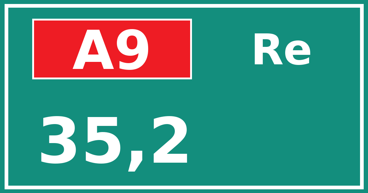 Hectometerbord A9 35,2 zijde Re