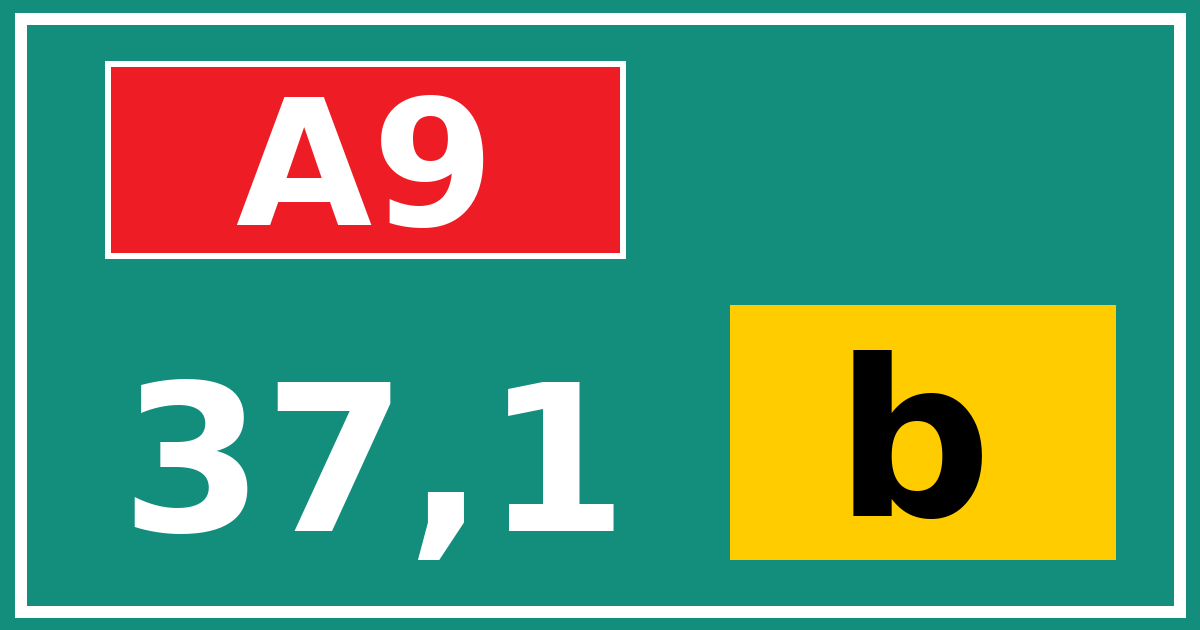 Hectometerbord A9 37,1 letter b