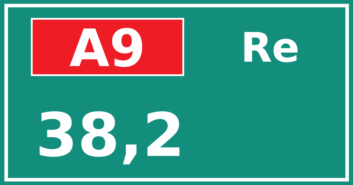 Hectometerbord A9 38,2 zijde Re