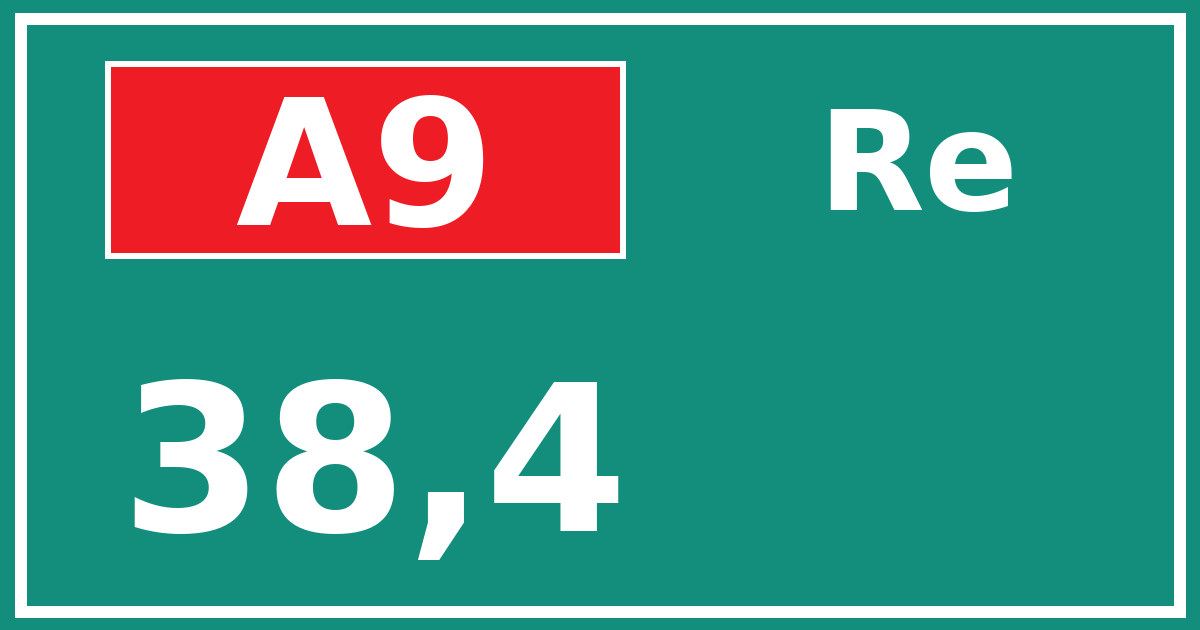 Hectometerbord A9 38,4 zijde Re