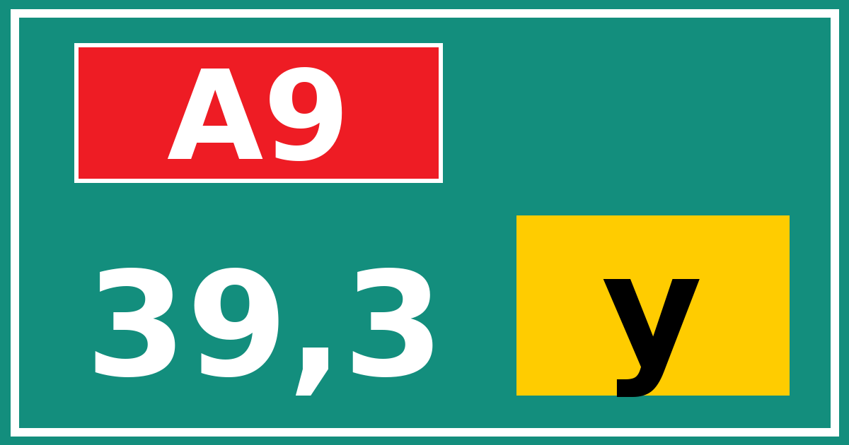Hectometerbord A9 39,3 letter y