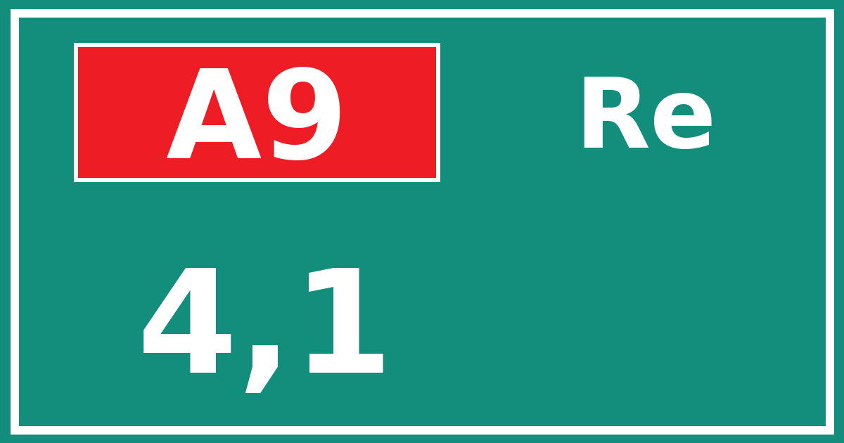 Hectometerbord A9 4,1 zijde Re