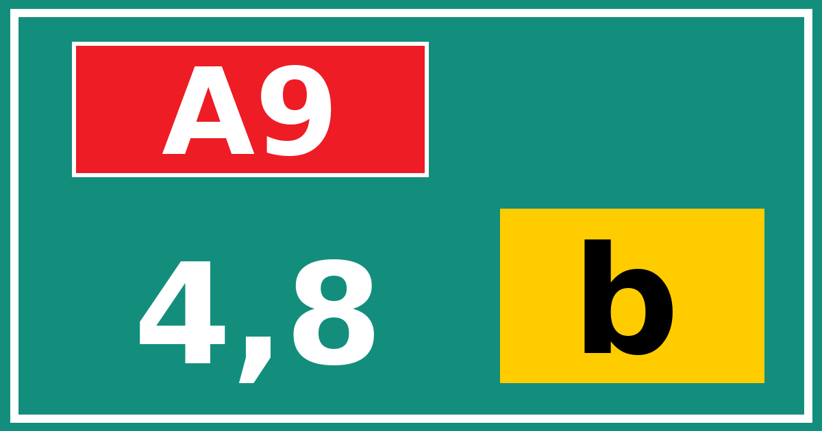Hectometerbord A9 4,8 letter b