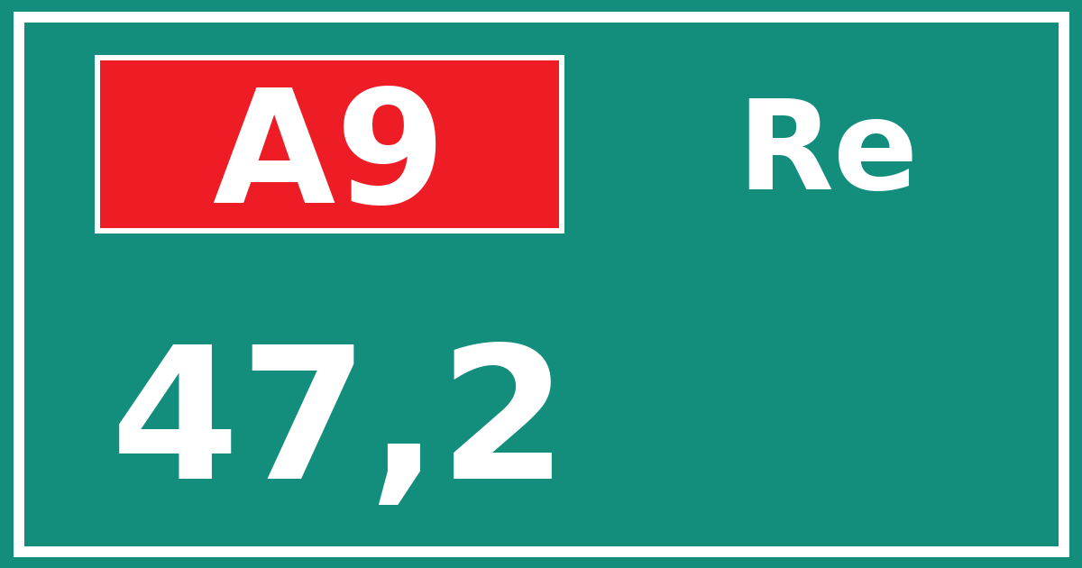 Hectometerbord A9 47,2 zijde Re