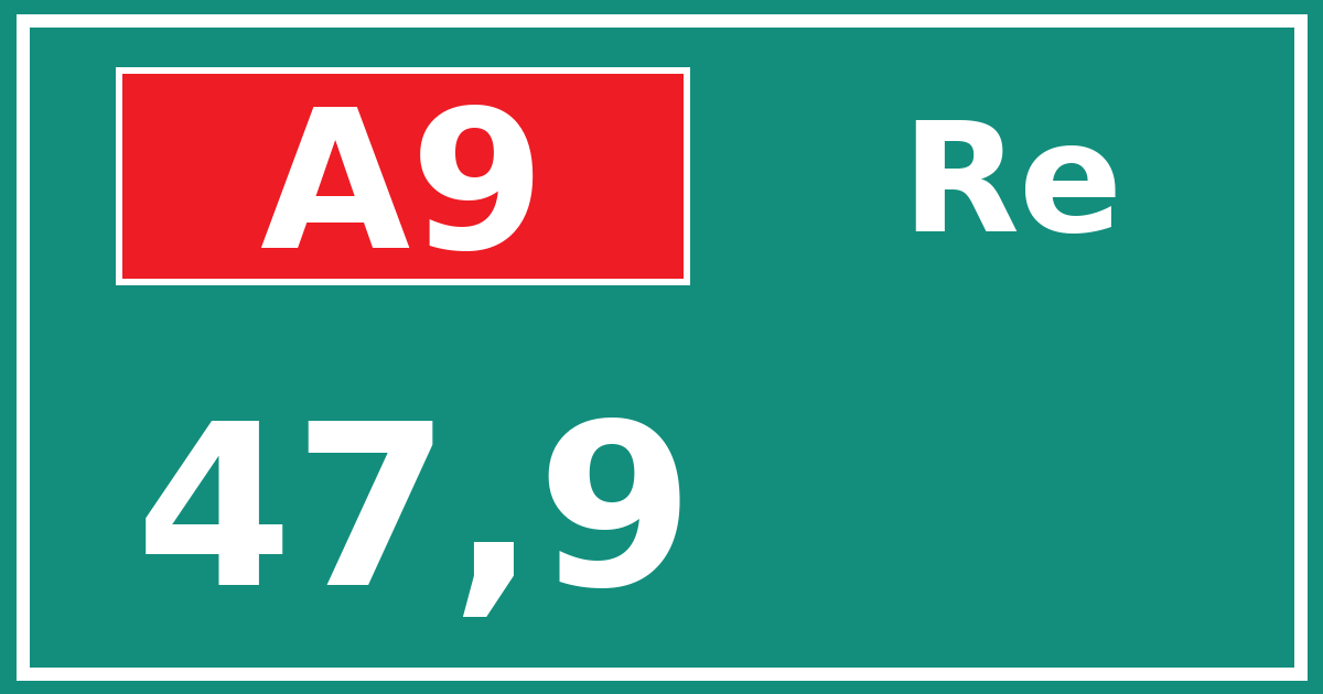 Hectometerbord A9 47,9 zijde Re