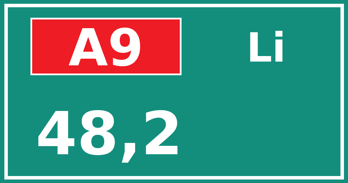 Hectometerbord A9 48,2 zijde Li