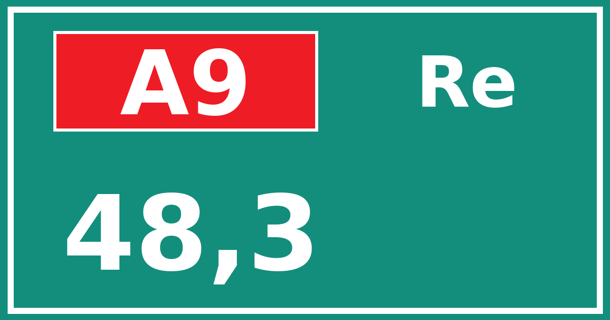 Hectometerbord A9 48,3 zijde Re