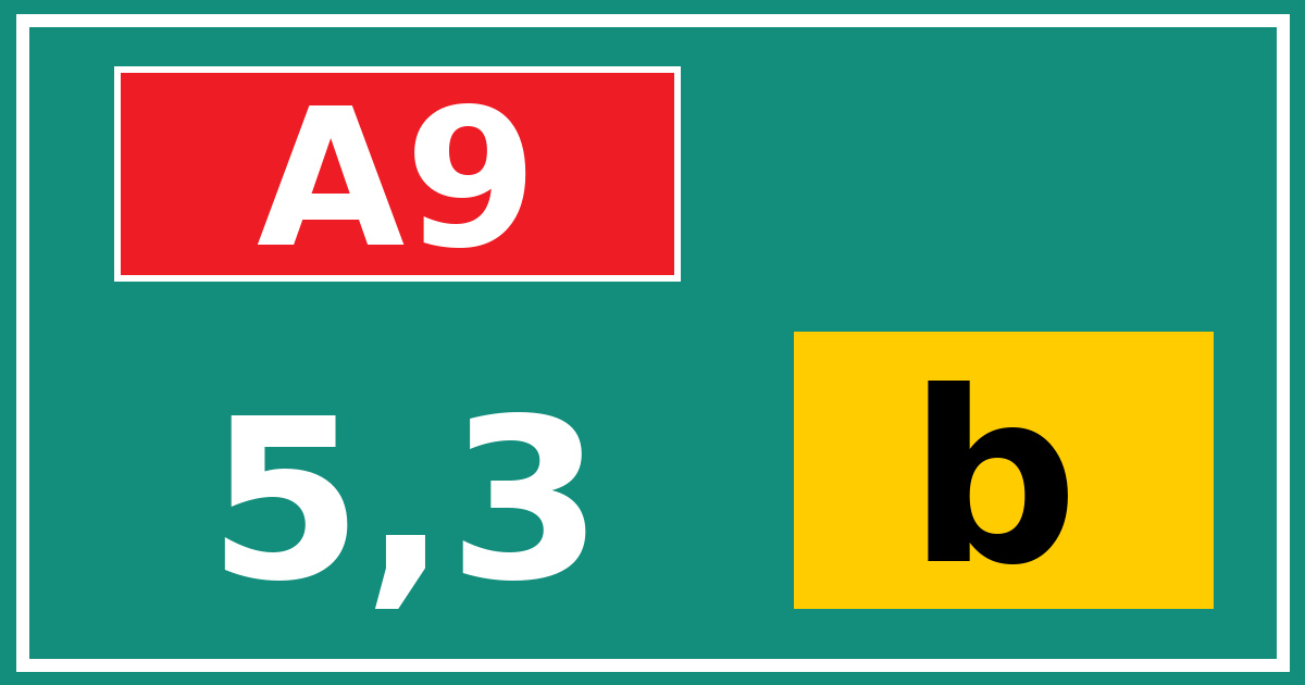 Hectometerbord A9 5,3 letter b