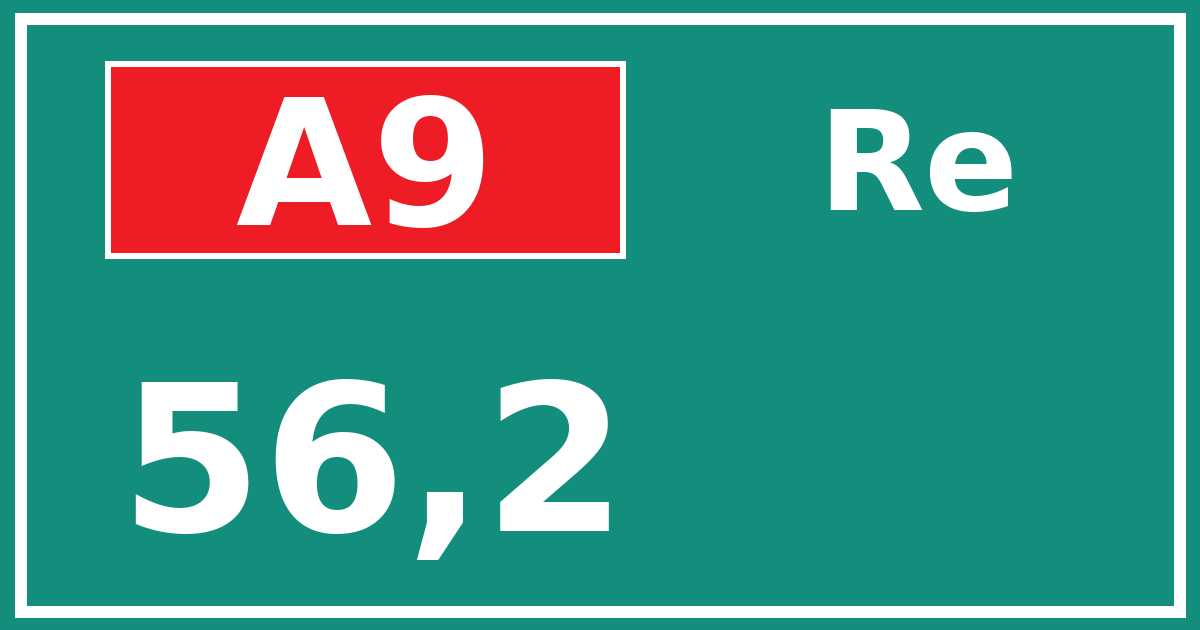 Hectometerbord A9 56,2 zijde Re