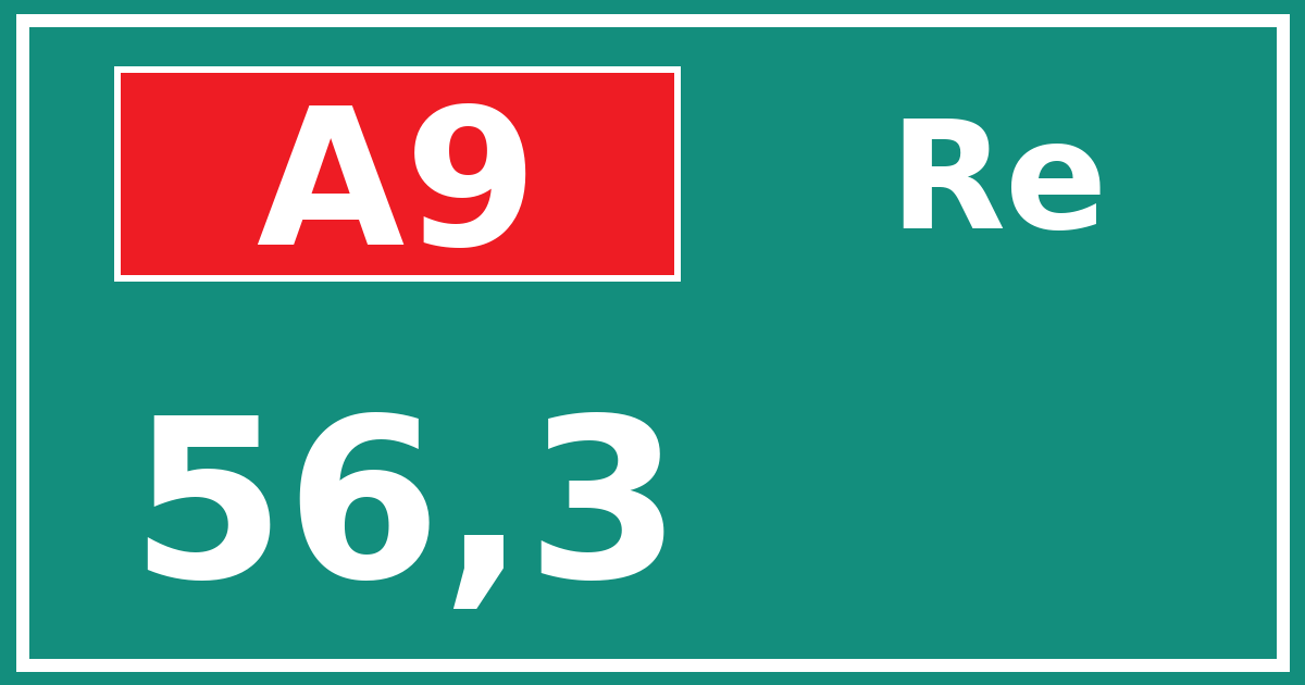 Hectometerbord A9 56,3 zijde Re