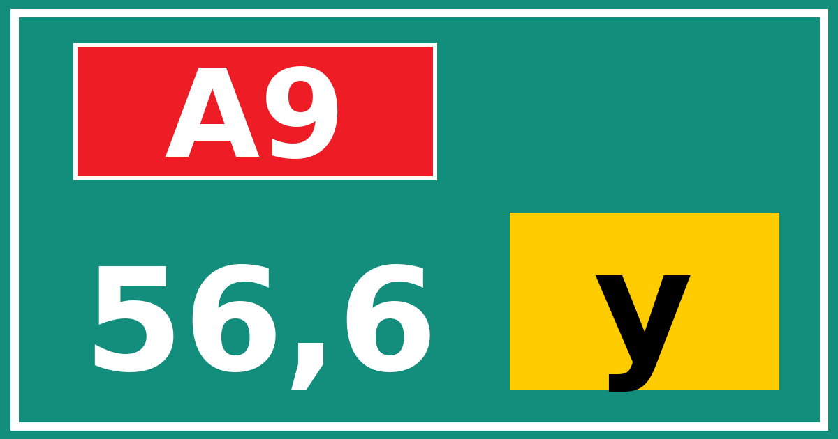 Hectometerbord A9 56,6 letter y