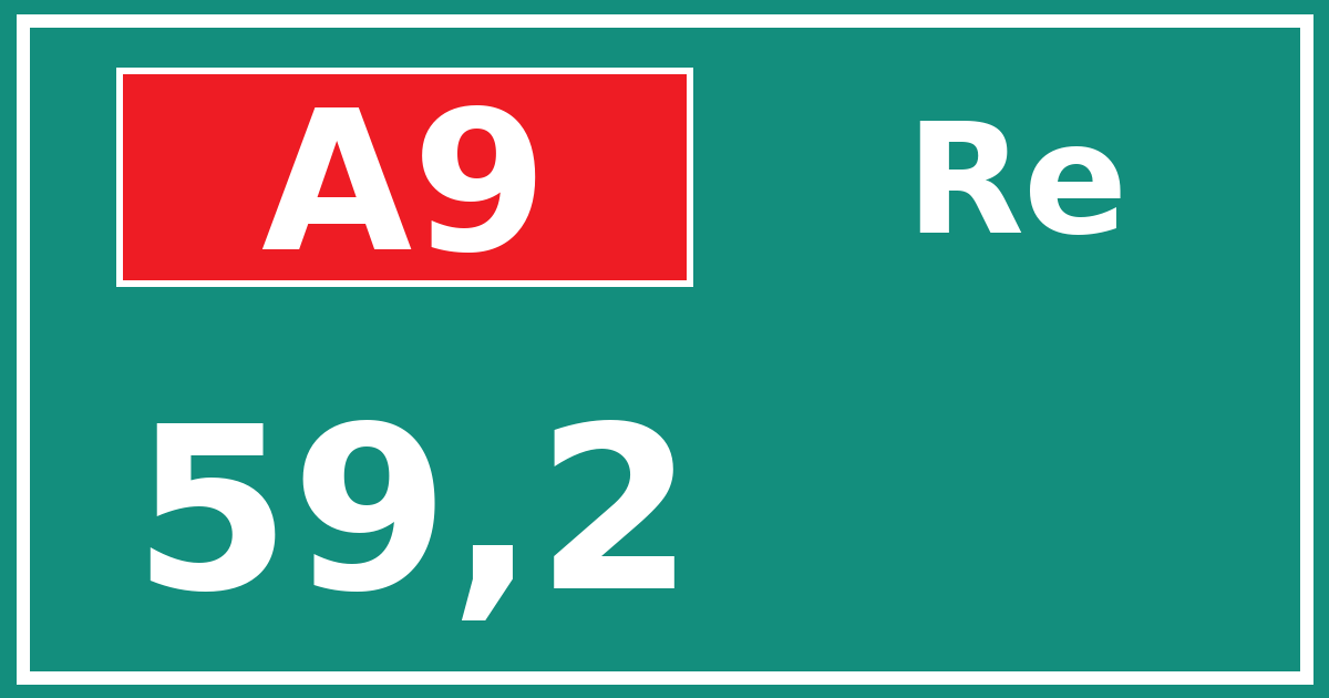Hectometerbord A9 59,2 zijde Re
