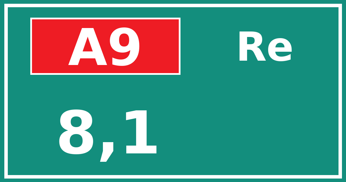 Hectometerbord A9 8,1 zijde Re