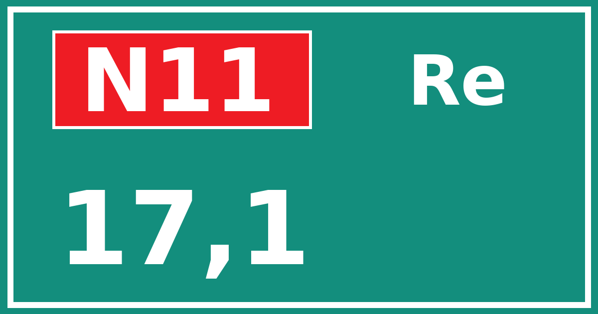 Hectometerbord N11 17,1 zijde Re