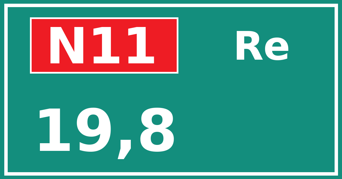 Hectometerbord N11 19,8 zijde Re