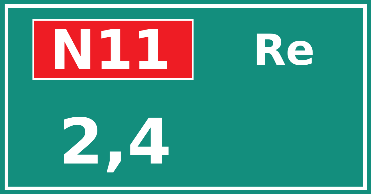 Hectometerbord N11 2,4 zijde Re