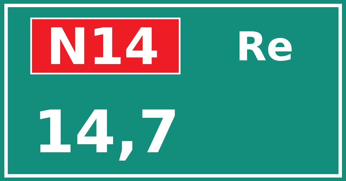 Hectometerbord N14 14,7 zijde Re