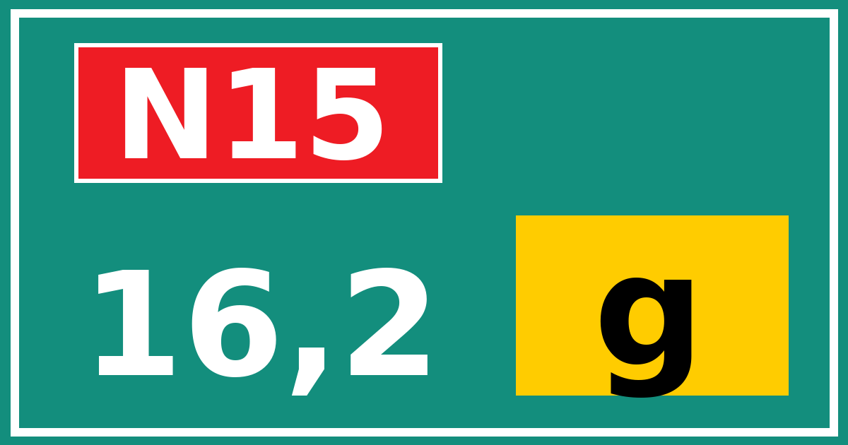 Hectometerbord N15 16,2 letter g