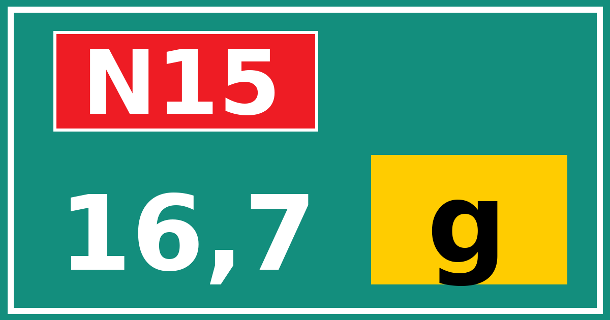Hectometerbord N15 16,7 letter g