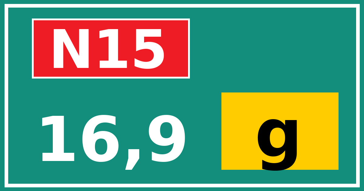 Hectometerbord N15 16,9 letter g