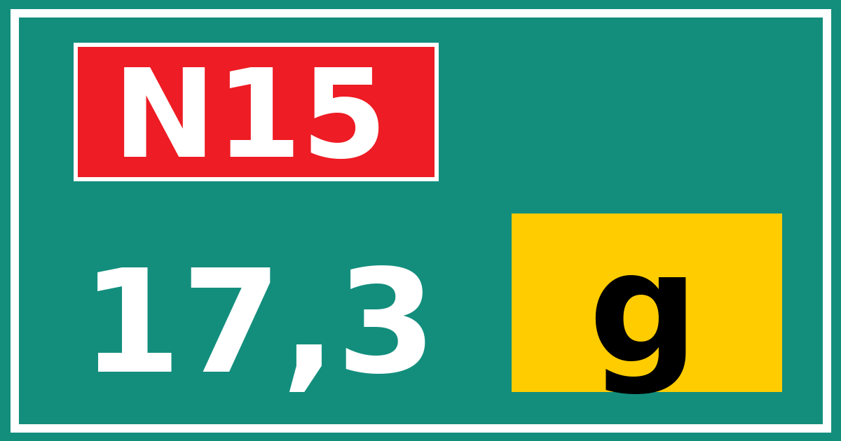 Hectometerbord N15 17,3 letter g
