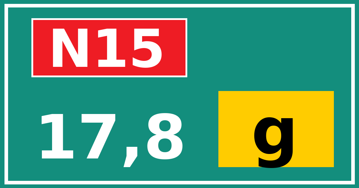 Hectometerbord N15 17,8 letter g