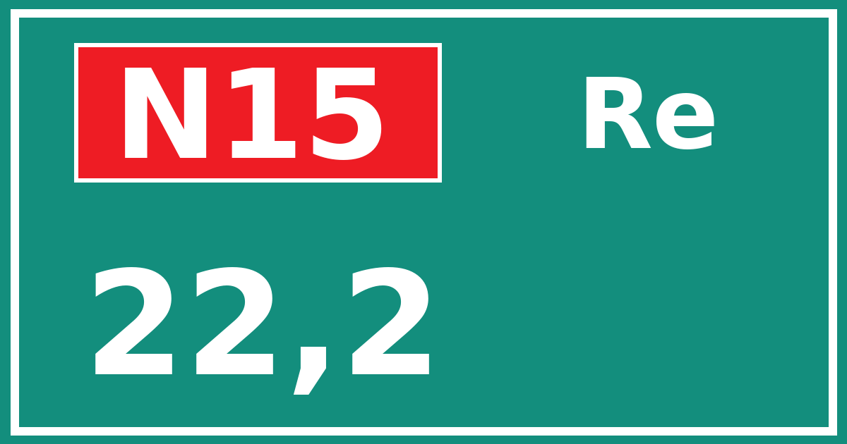 Hectometerbord N15 22,2 zijde Re