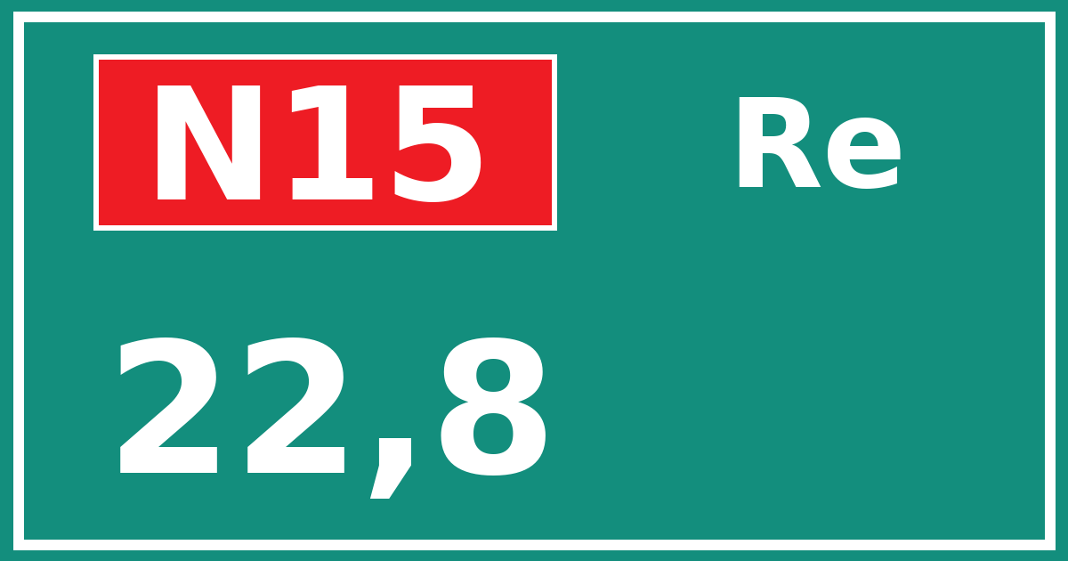 Hectometerbord N15 22,8 zijde Re