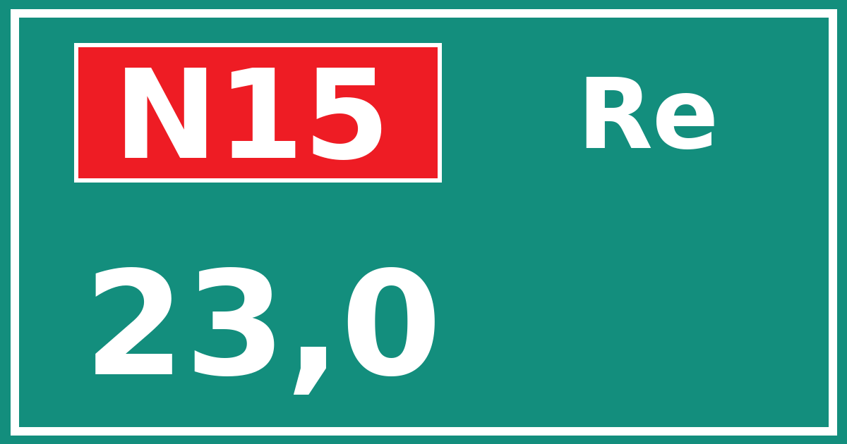 Hectometerbord N15 23,0 zijde Re