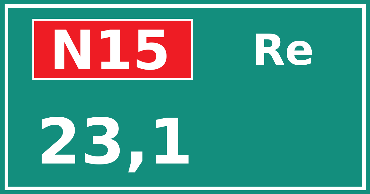 Hectometerbord N15 23,1 zijde Re