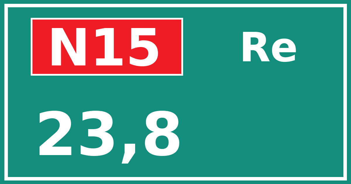 Hectometerbord N15 23,8 zijde Re