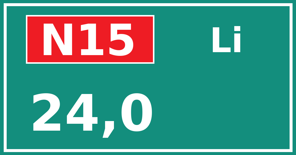 Hectometerbord N15 24,0 zijde Li