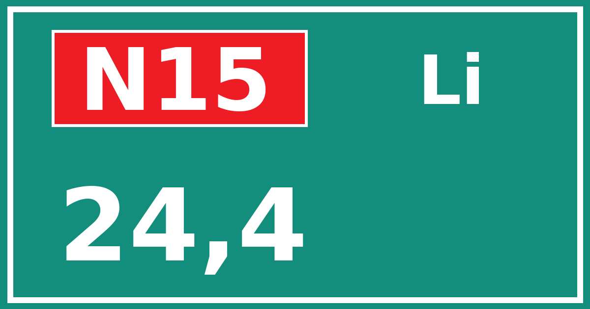 Hectometerbord N15 24,4 zijde Li