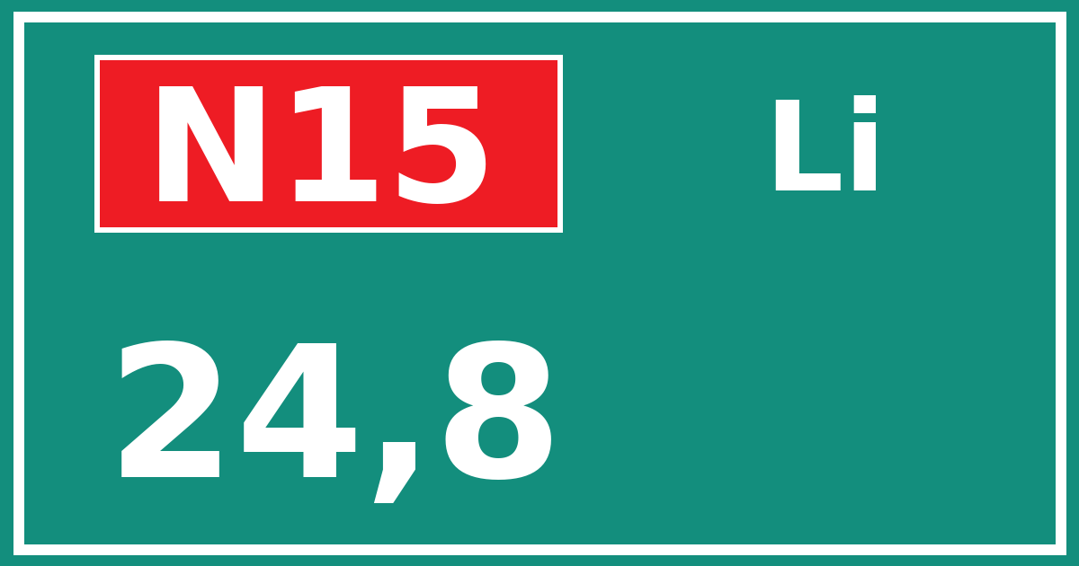 Hectometerbord N15 24,8 zijde Li