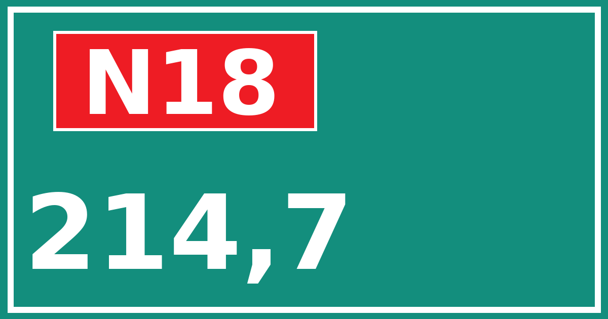 Hectometerbord N18 214,7