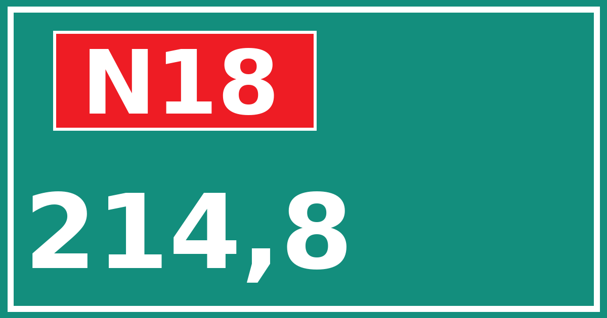 Hectometerbord N18 214,8