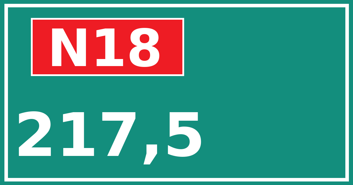 Hectometerbord N18 217,5