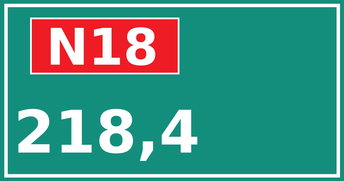 Hectometerbord N18 218,4