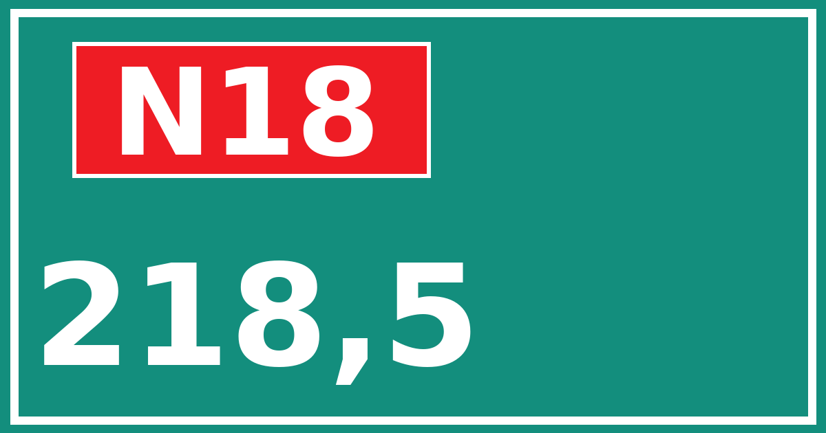 Hectometerbord N18 218,5