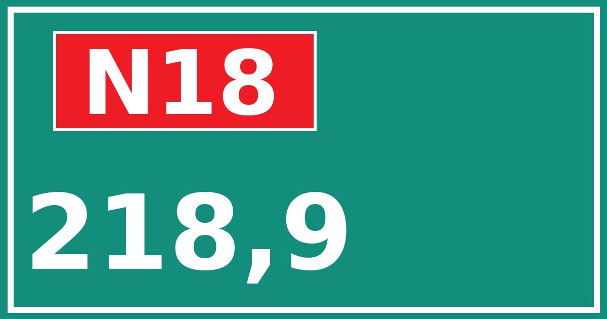 Hectometerbord N18 218,9