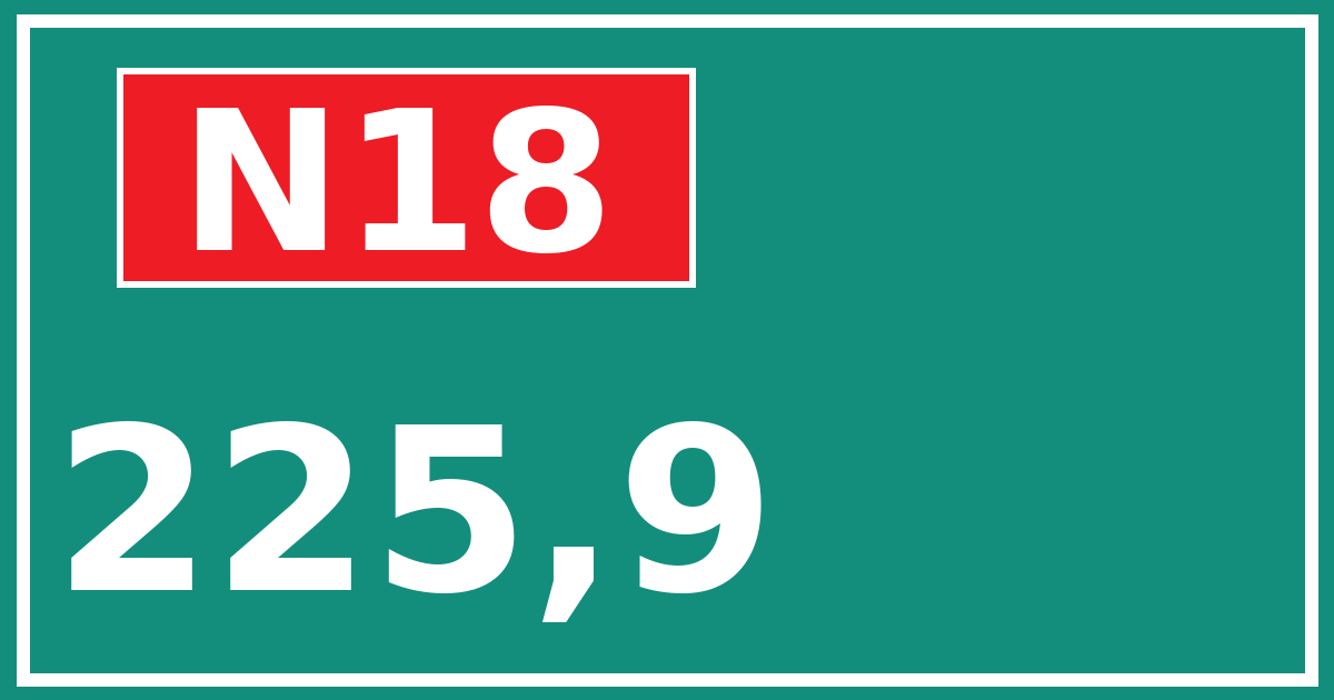 Hectometerbord N18 225,9