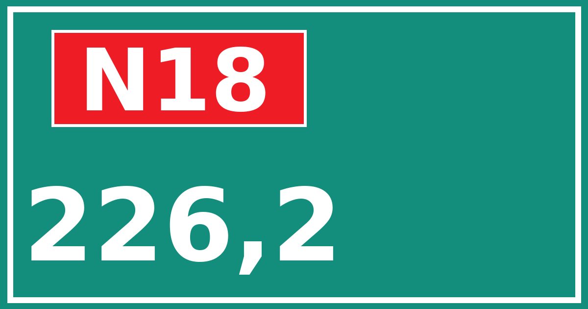 Hectometerbord N18 226,2