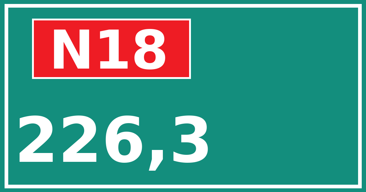 Hectometerbord N18 226,3