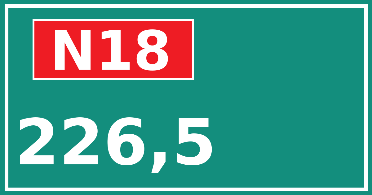 Hectometerbord N18 226,5