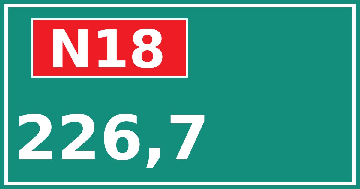 Hectometerbord N18 226,7