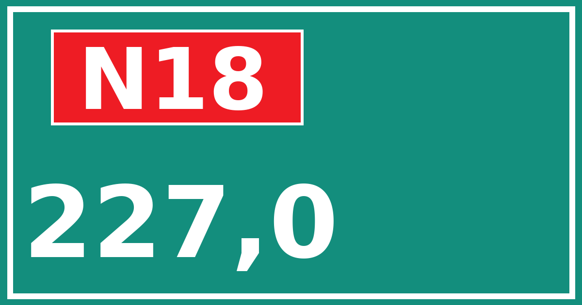 Hectometerbord N18 227,0