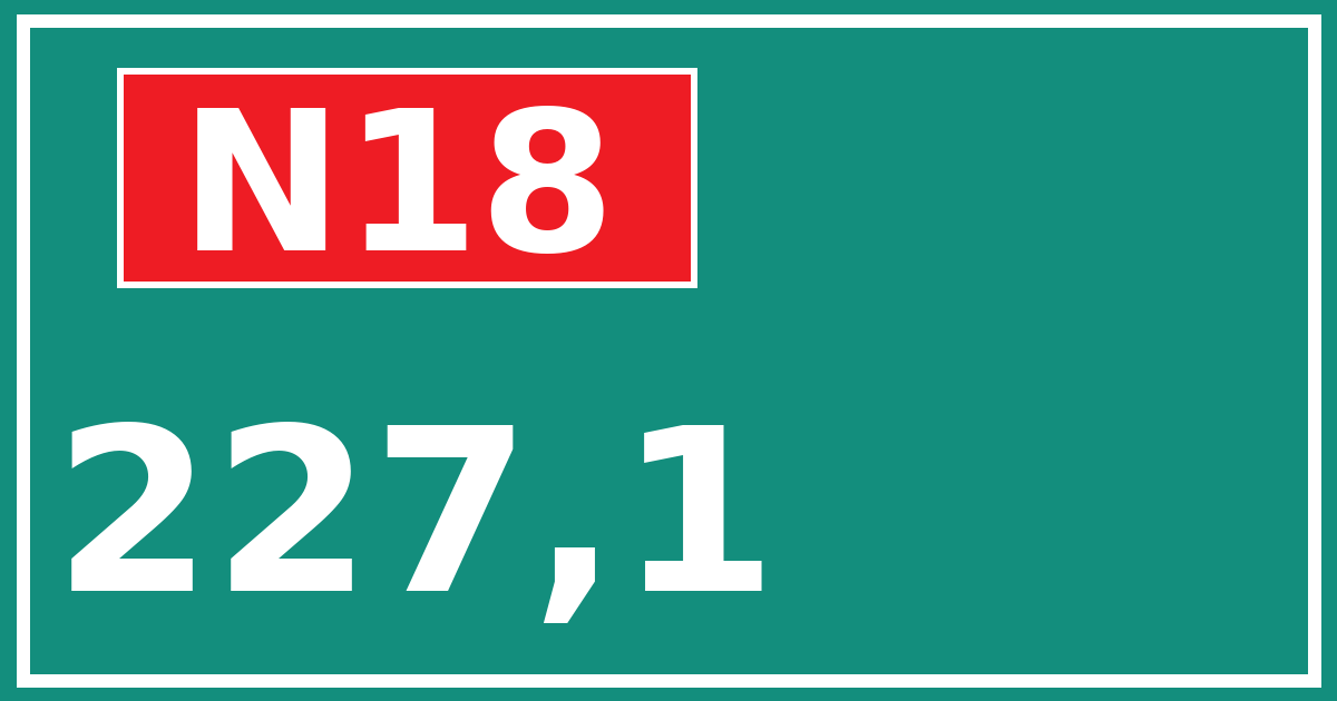 Hectometerbord N18 227,1