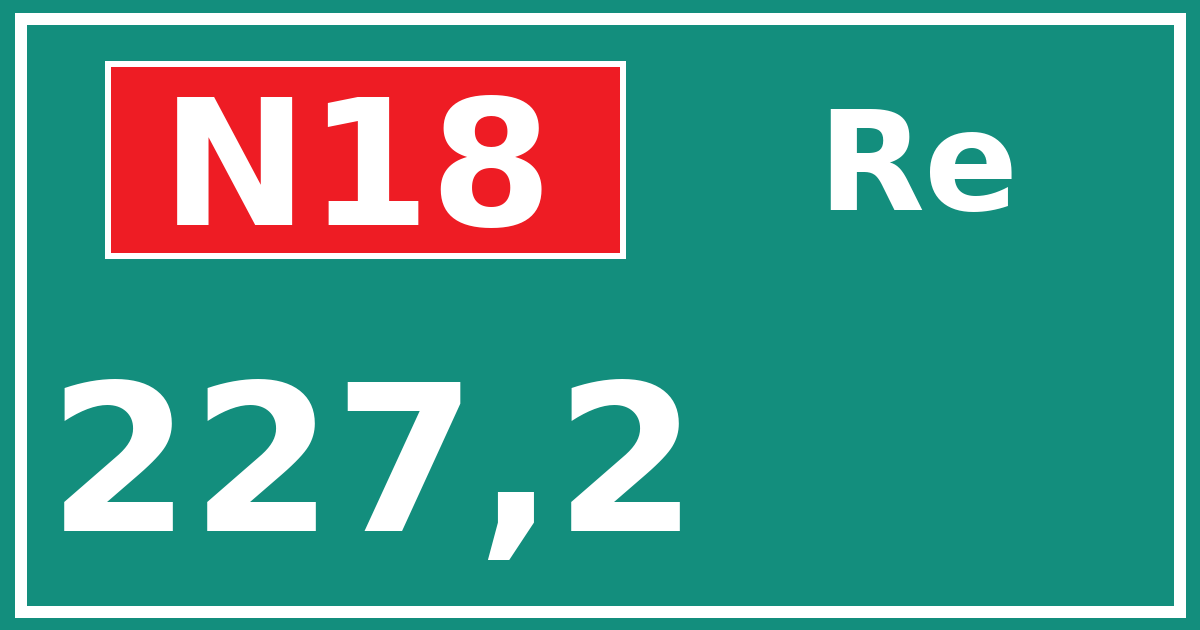 Hectometerbord N18 227,2 zijde Re