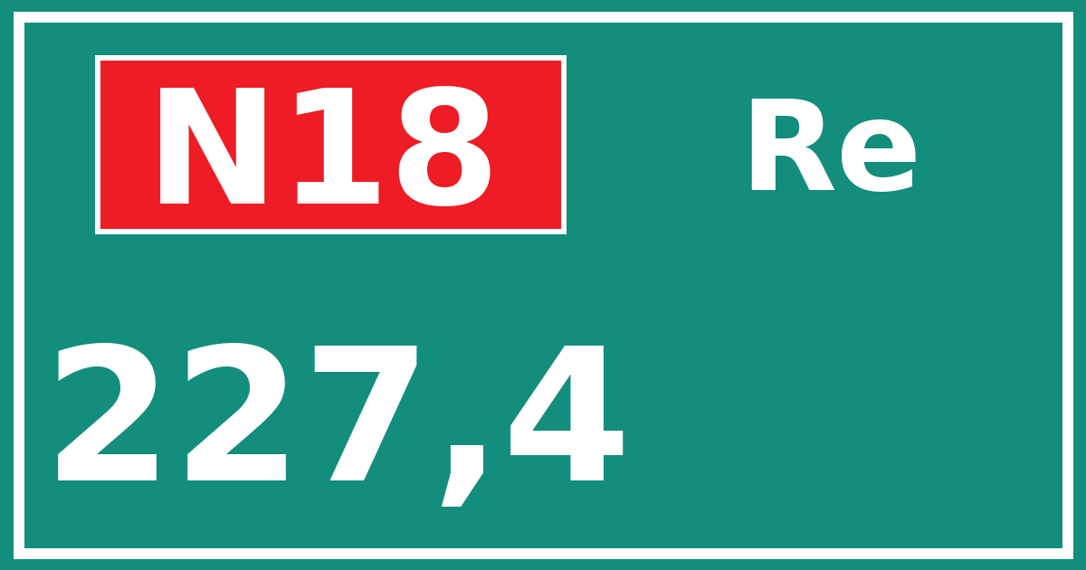 Hectometerbord N18 227,4 zijde Re